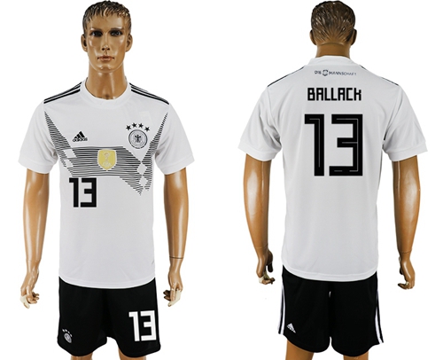 Germany #13 Ballack White Home Soccer Country Jersey - Click Image to Close